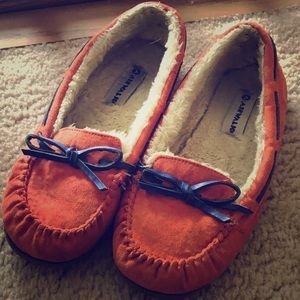 Orange Moccasin shoes